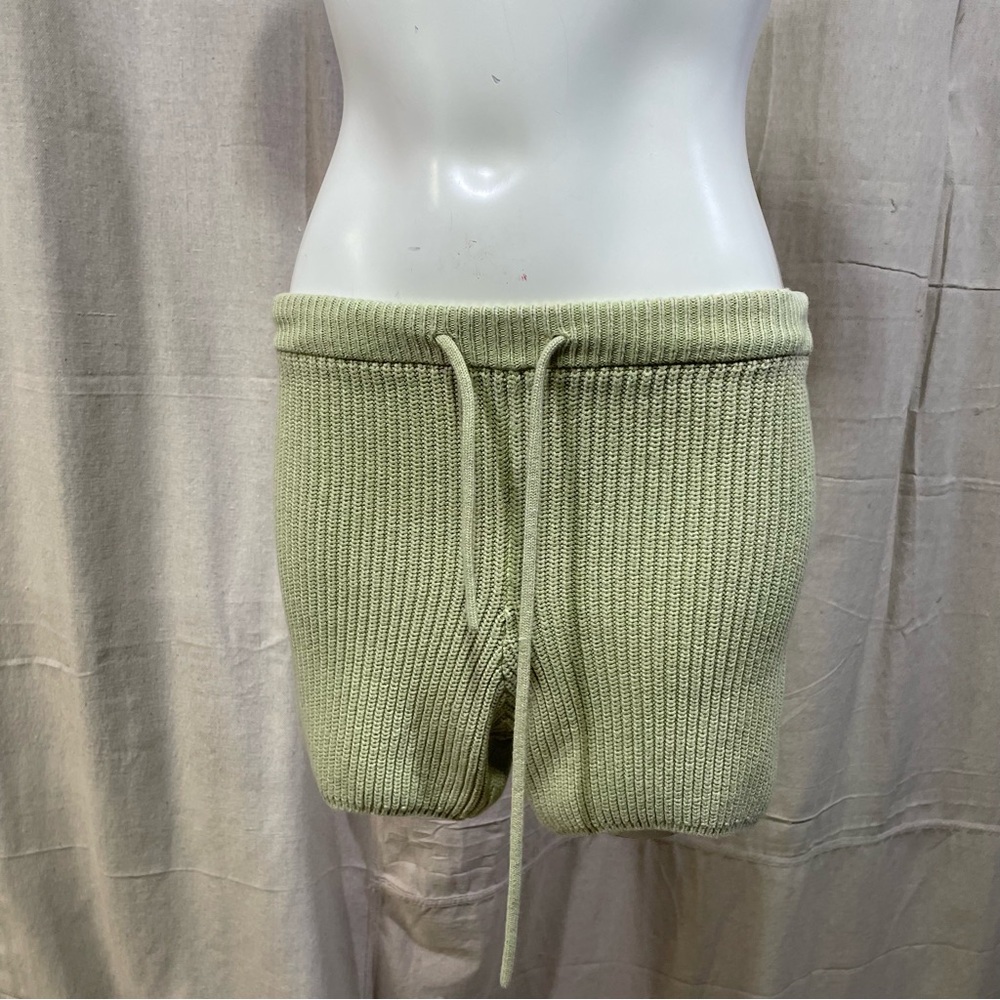 Reformation Sanzo Tie Waist Knit Ribbed Shorts